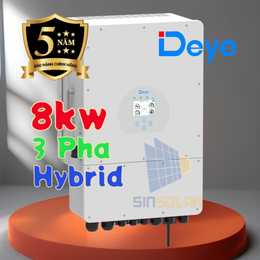 Biến tần Hybrid DEYE 8kW 3 pha, model SUN-8K-SG04LP3-EU (Chính Hãng)