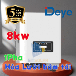 Inverter Deye hoà lưới 1 pha, 8 kW, 2 MMPT, đã bao gồm wifi và CT. Mã: SUN-8K-G