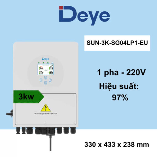 Inverter Hybrid Deye SUN-3K-SG04LP1-EU 3kW 1 Pha 220V( Chính Hãng-New) - Ảnh 2