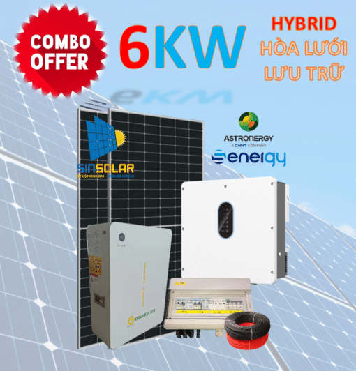 COMBO 6KW ĐIỆN MẶT TRỜI CÓ LƯU TRỮ