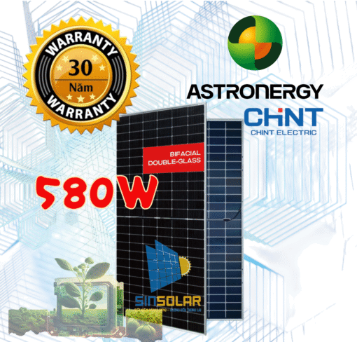 Tấm pin mặt trời ASTRONERGY N-type 580W Bifacial Half-cut cell