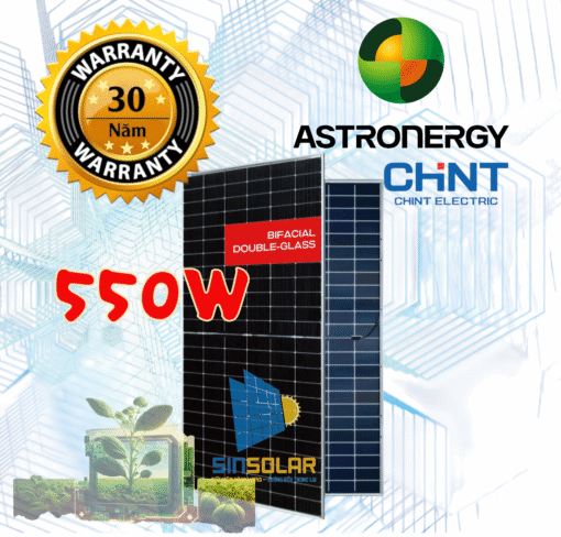 Tấm pin NLMT ASTRONERGY 550W Bifacial Half-cut cell