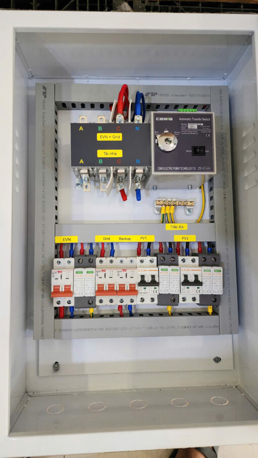 TỦ ĐIỆN NĂNG LƯỢNG MẶT TRỜI HYBRID 10KW (2 String) - Ảnh 2