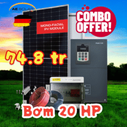 Combo Điện Mặt Trời Bơm Tưới 20Hp-3pha (20 Ngựa-15kw)