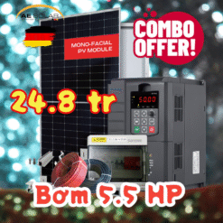 Combo Điện Mặt Trời Bơm Tưới 5.5Hp-1pha (5.5 Ngựa-4kw)