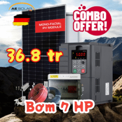 Combo Điện Mặt Trời Bơm Tưới 7.5Hp-3pha (7.5 Ngựa-5.5kw)