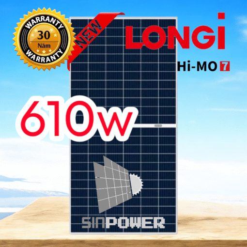 Pin LONGi 610W LR8 -66HGD Ntype Cao Cấp