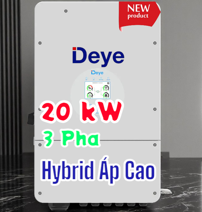 Inverter Hybrid Áp Cao Deye 20Kw 3Pha Sun-20K-SG01HP3-EU-AM2