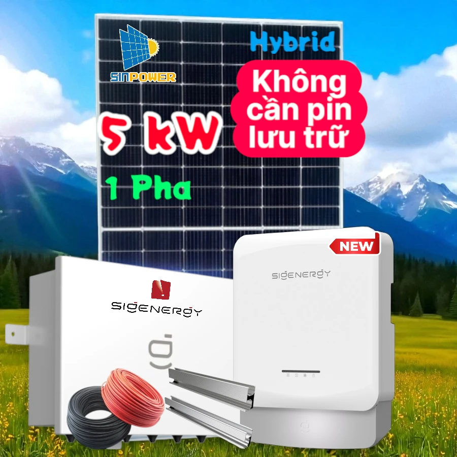 Combo Sigenergy Hybrid 5kW 1 Pha Ver 2- 5.0 SP2-BH 10 Năm