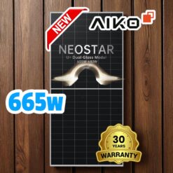 Tấm pin mặt trời N-type ABC AIKO 665w 2 mặt kính- Cao Cấp