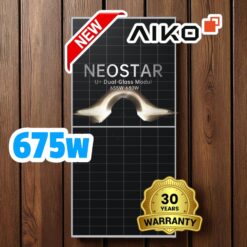 Tấm pin mặt trời N-type ABC AIKO 675w 2 mặt kính- Cao Cấp