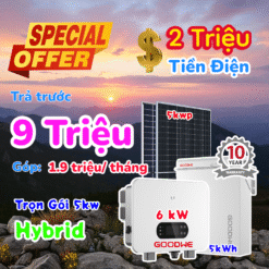 Hóa Đơn 2 Triêu- Trả Góp Hệ Thống 6kw chỉ từ 1.9 triệu đồng/ Tháng