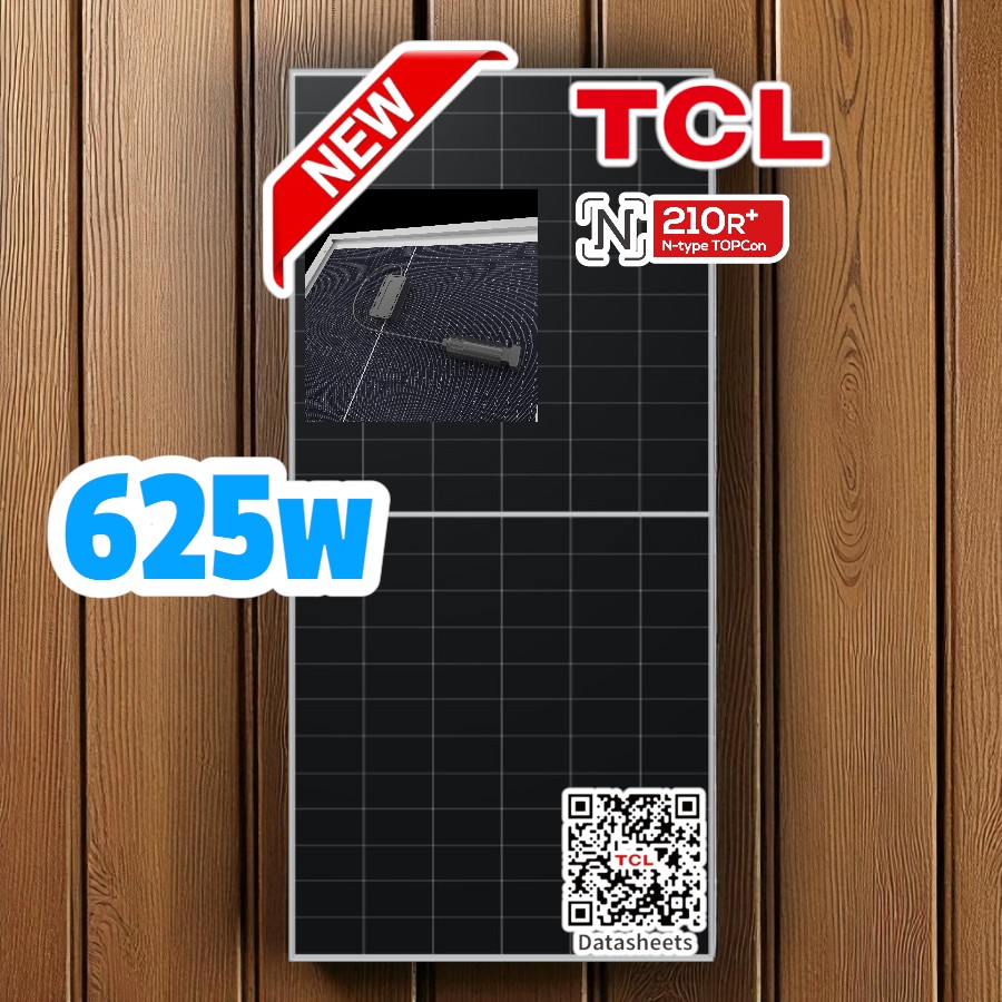 Tấm pin mặt trời N-type TCL 625w- 2 mặt kính-HSM-GHF-NM 625