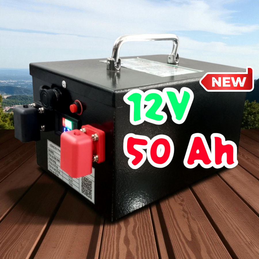 Ắc Quy lưu trữ LifePo4 12V-50Ah battery lithium(Chính Hãng)