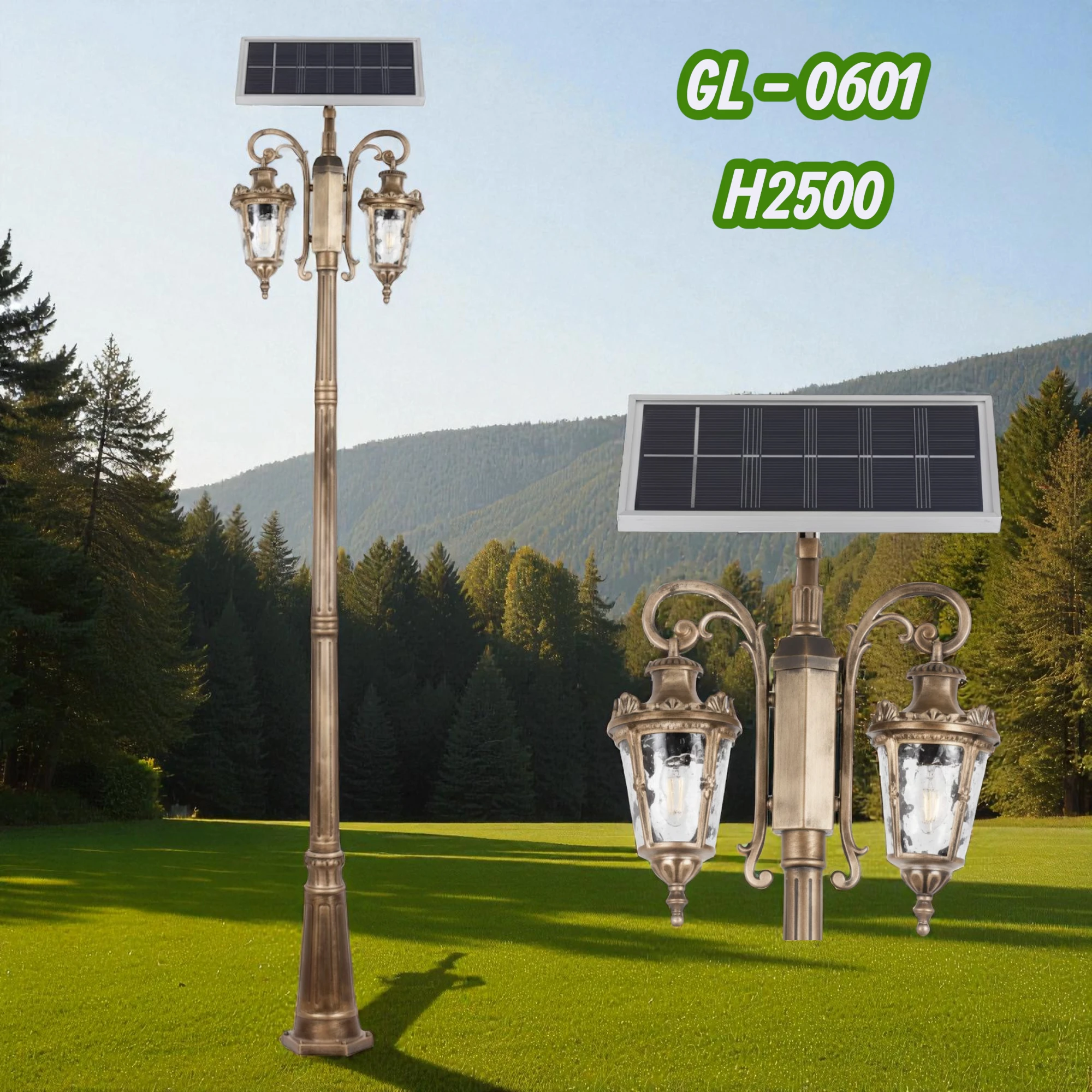 Đèn Sân Vườn Năng Lượng Mặt Trời GL-0601