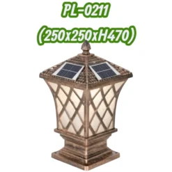 Đèn Trụ Cổng Năng Lượng Mặt Trời Oriana PL-0211 (trung)