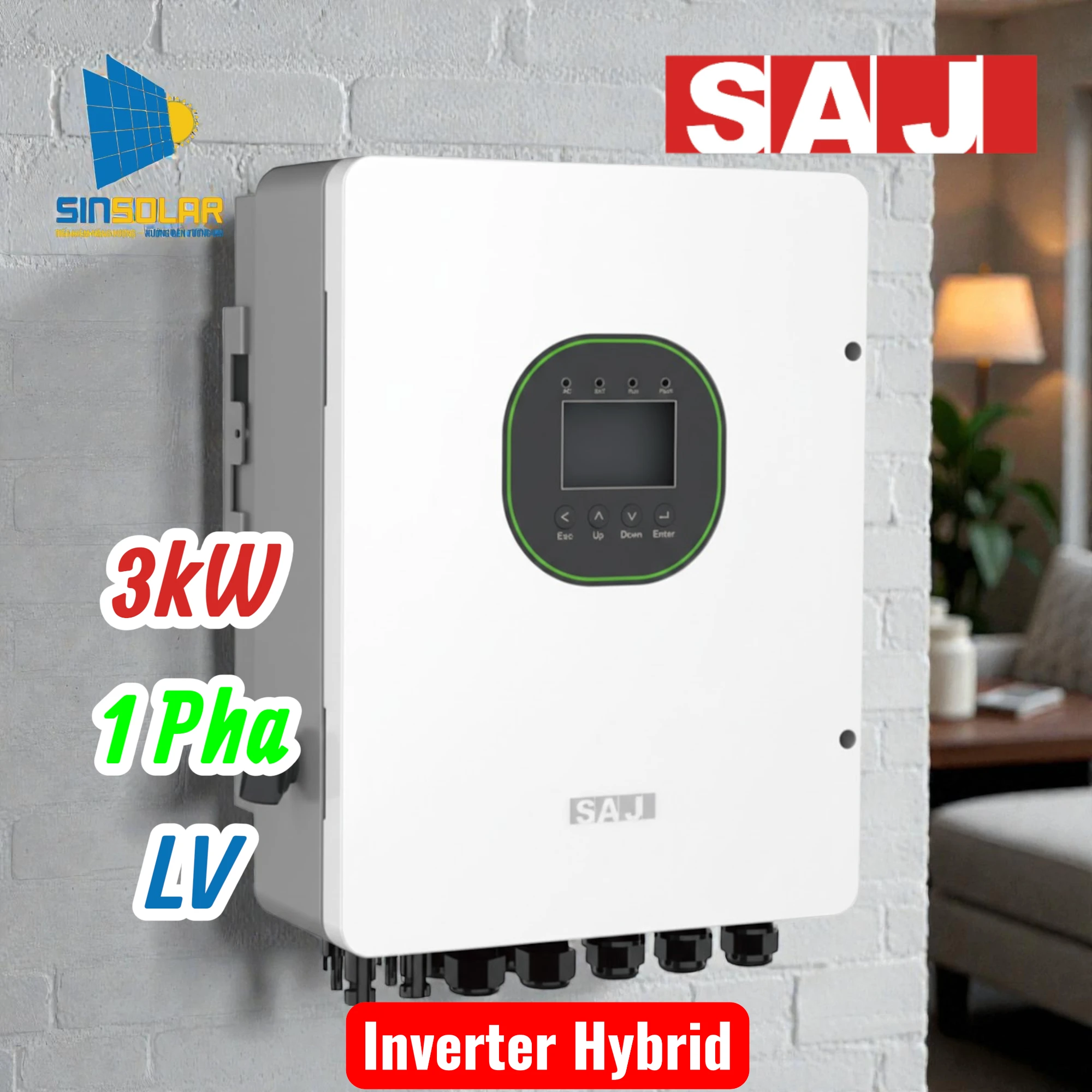 Biến Tần Hybrid Áp Cao SAJ 3kW 1 Pha H2-3K-LS2-S