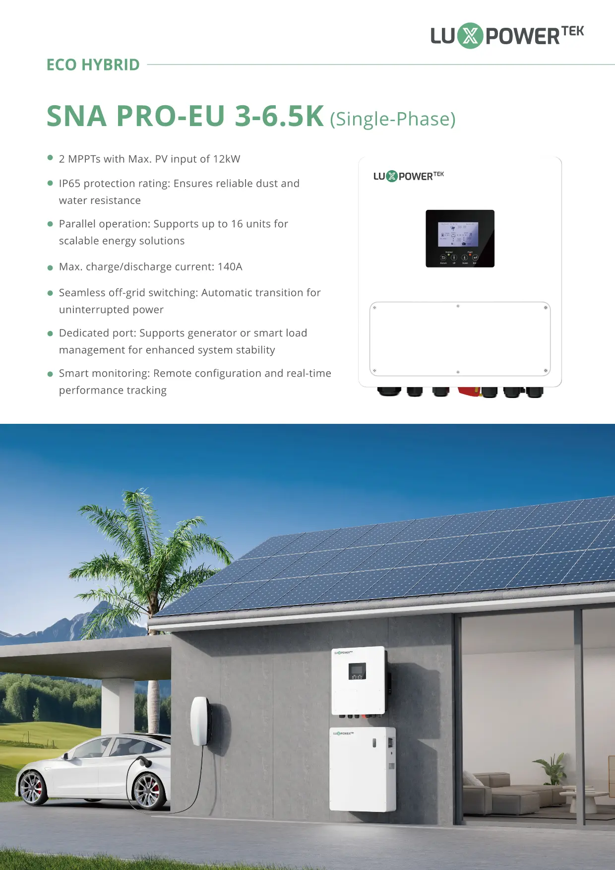 Inverter Hybrid LUXPOWER SNA PRO 6.5kW - Ảnh 2