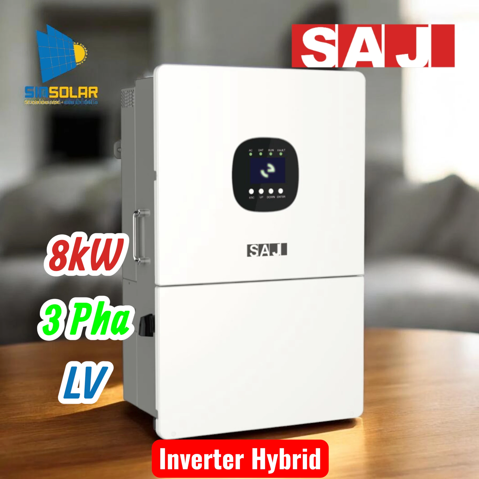 Biến Tần Hybrid Áp Cao SAJ 8kW 1 Pha H2-8K-LT2