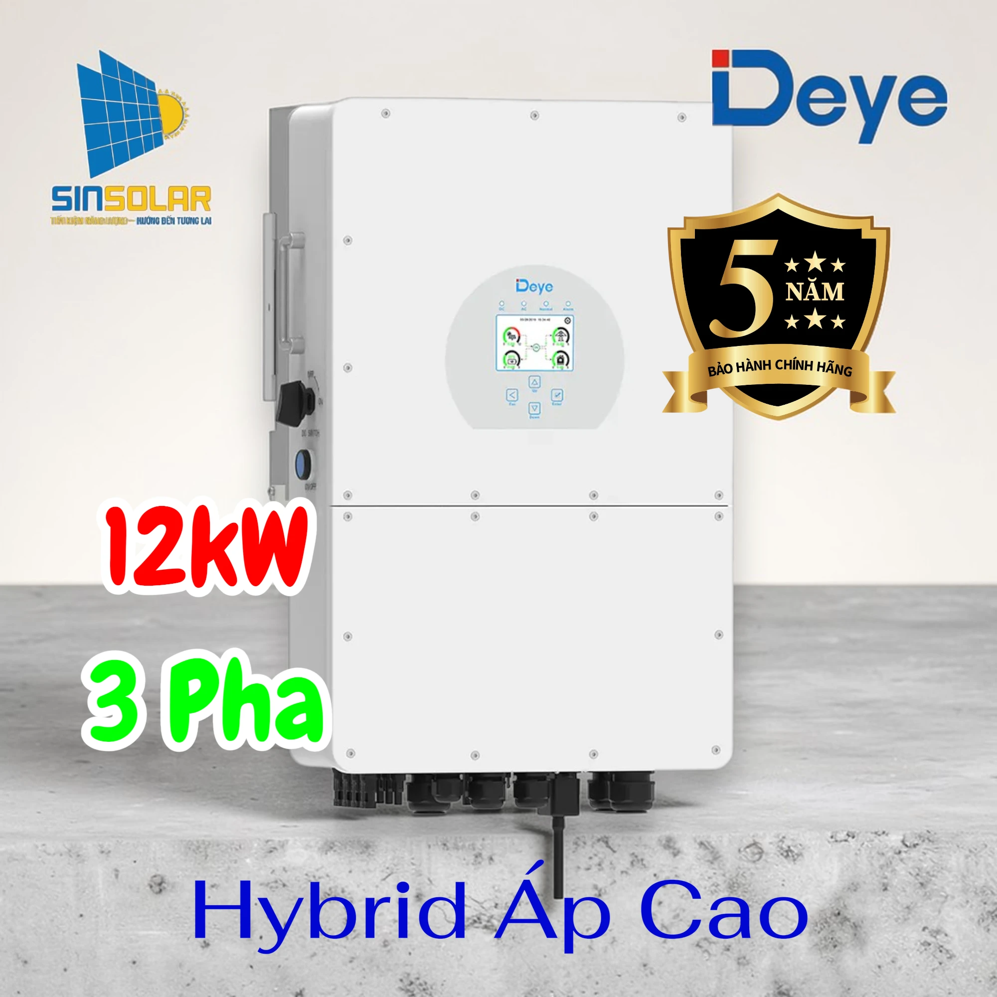 Biến tần Hybrid 3 pha Deye 12kW HV SUN-12K-SG01HP3-EU-AM2