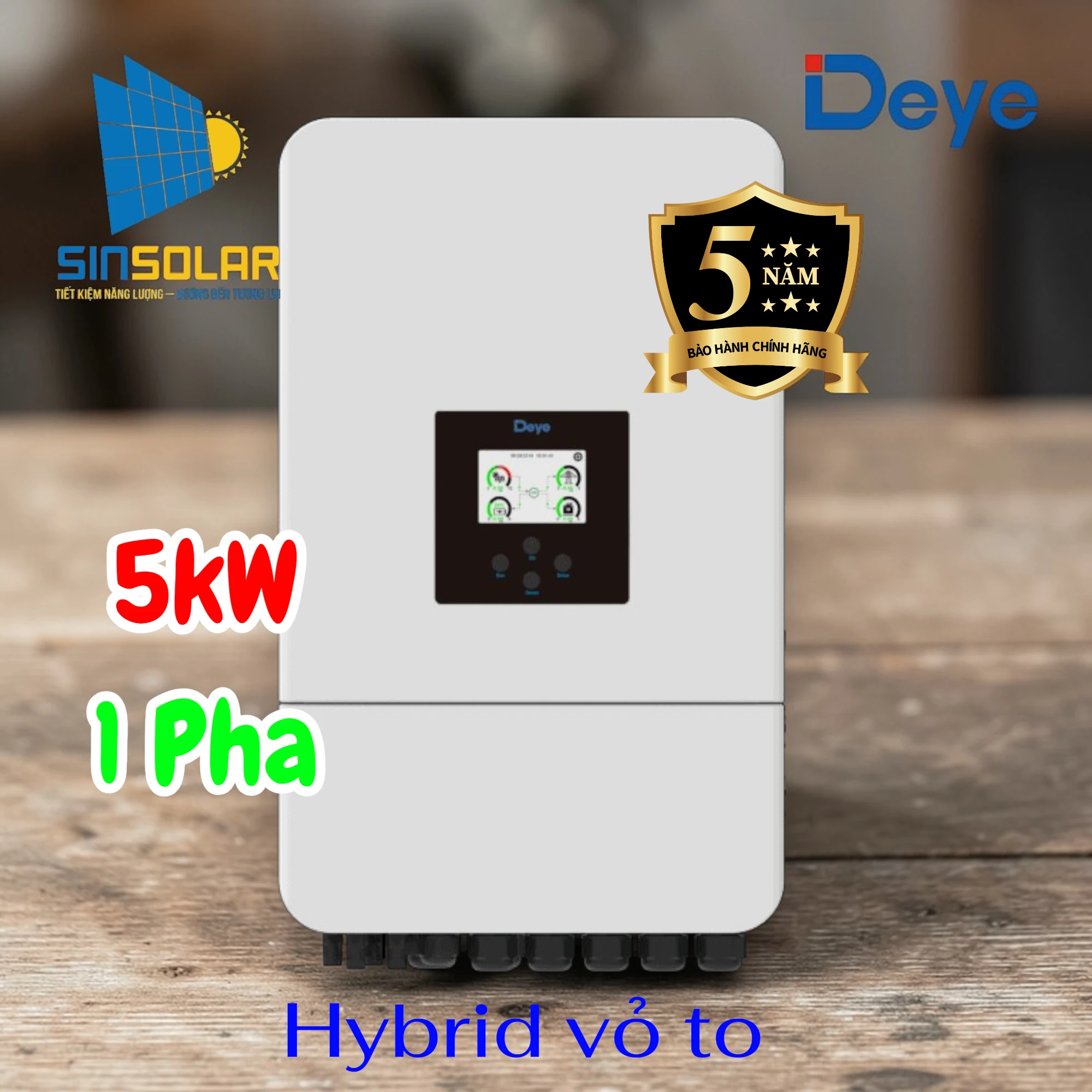 Inverter Hybrid Deye 5kw 1 pha  SUN-5K-SG05LP1-EU-SM2-P - vỏ to