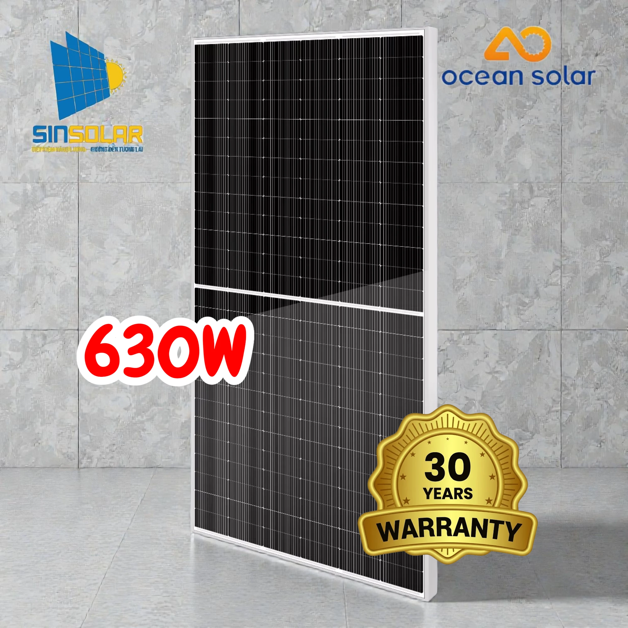 Tấm Pin Năng Lượng Mặt Trời Ocean Solar 630W