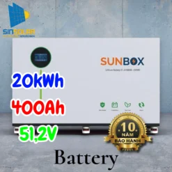 Pin Lưu Trữ Lithium SUNBOX 51.2V 400Ah 20.48kWh