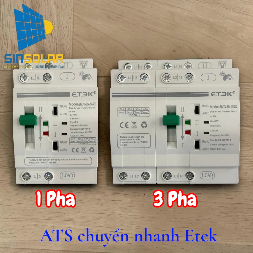Bộ Chuyển Nguồn Nhanh Tự Động ATS ETEK EKATS5-63M